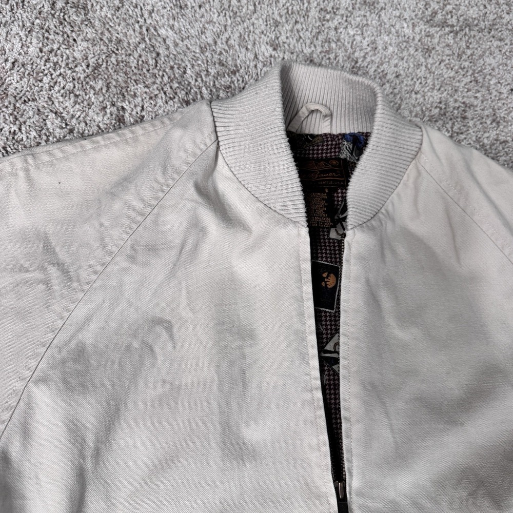Vintage Eddie Bauer Mens Harrington Jacket Sz S Bomber Khaki Canvas 90s Baggy - Picture 7 of 12